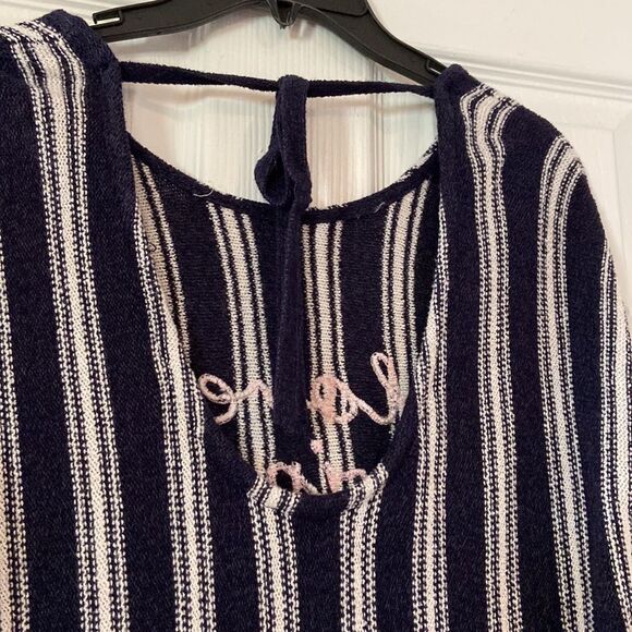 Express Love Wins striped sweater LS top bell sleeve size small - Picture 7 of 7